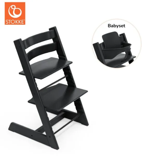 Tripp Trapp Syöttötuoli sis. Babyset - Musta